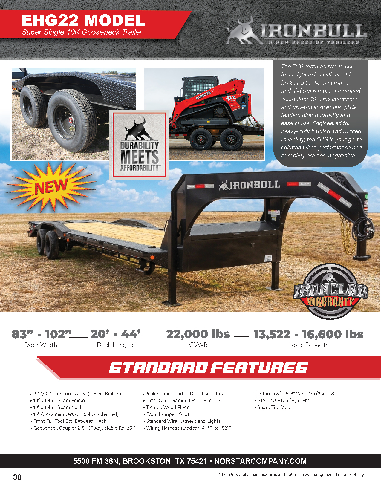 Iron Bull EHG22 Super Single 10k Gooseneck
