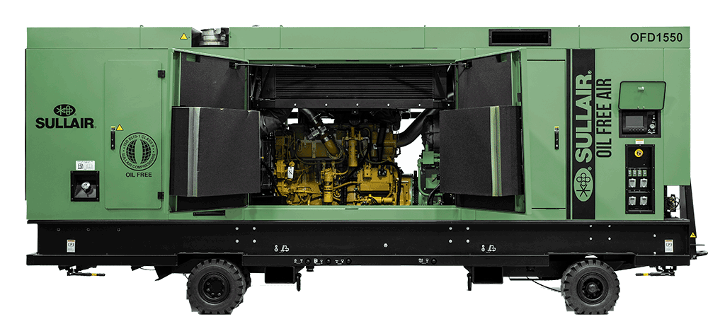 Sullair OFD1550 T3 Oil Free Portable Diesel Rotary Screw Compressor