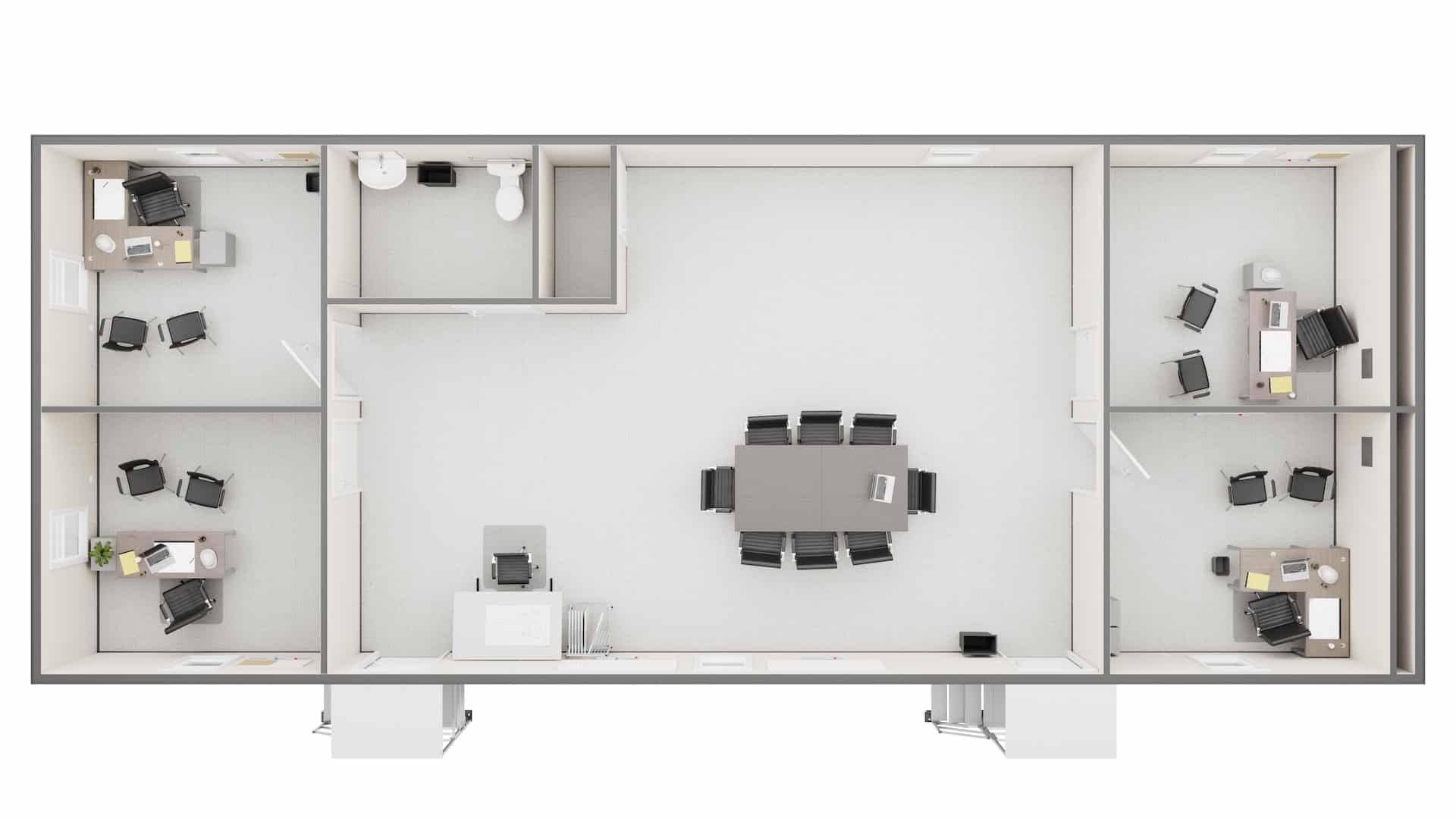 Triumph Modular 24x64 Double-Wide Mobile Office Trailer